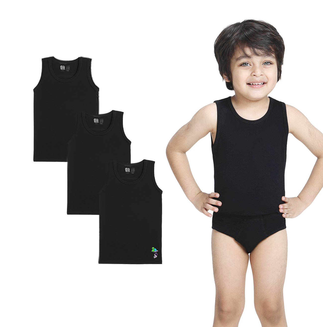 3 Pack Boys Bamboo Vests