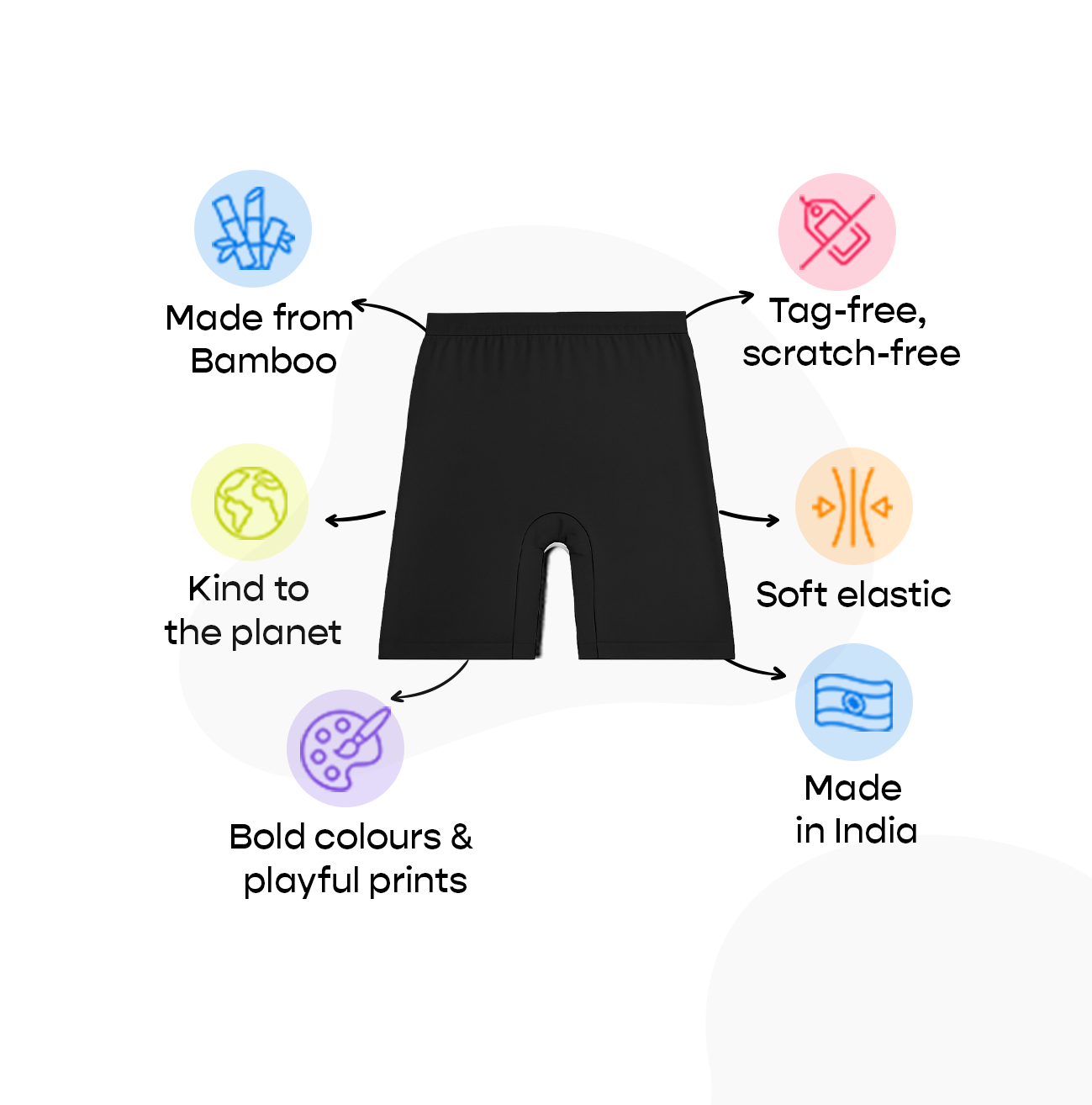 3 Pack Girls Bamboo Inner Shorts