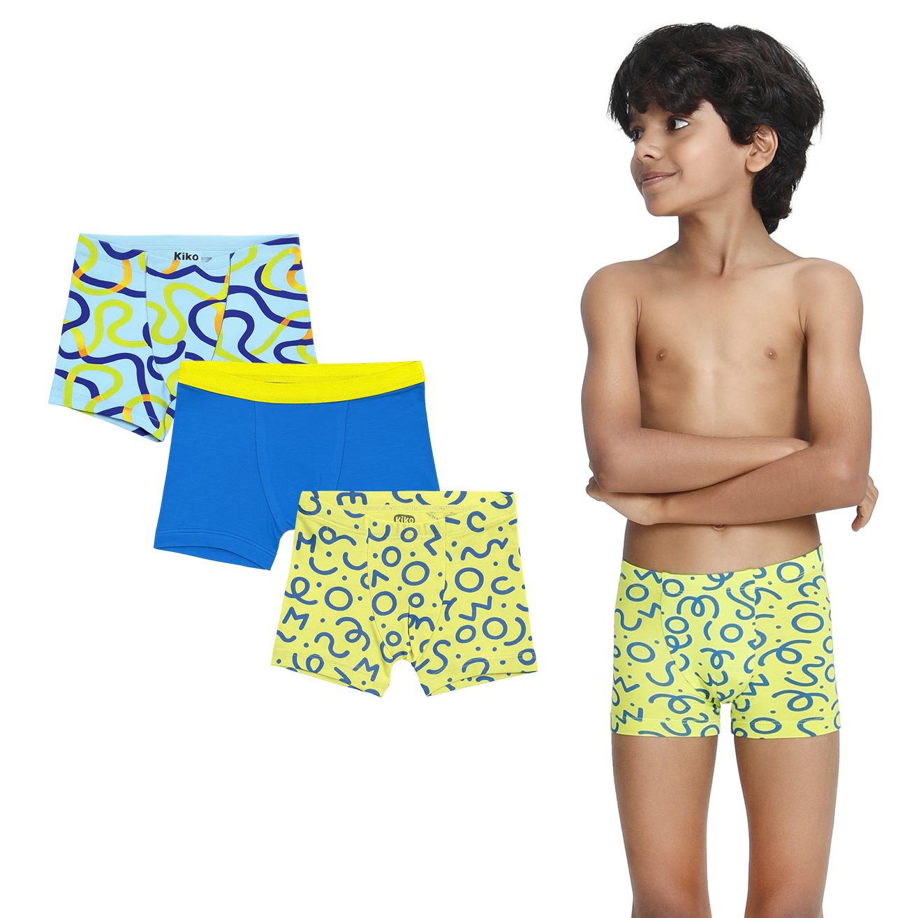 3 Pack Boys Bamboo Trunks