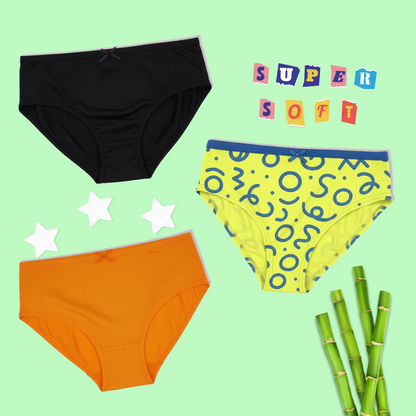 3 Pack Girls Bamboo Panties