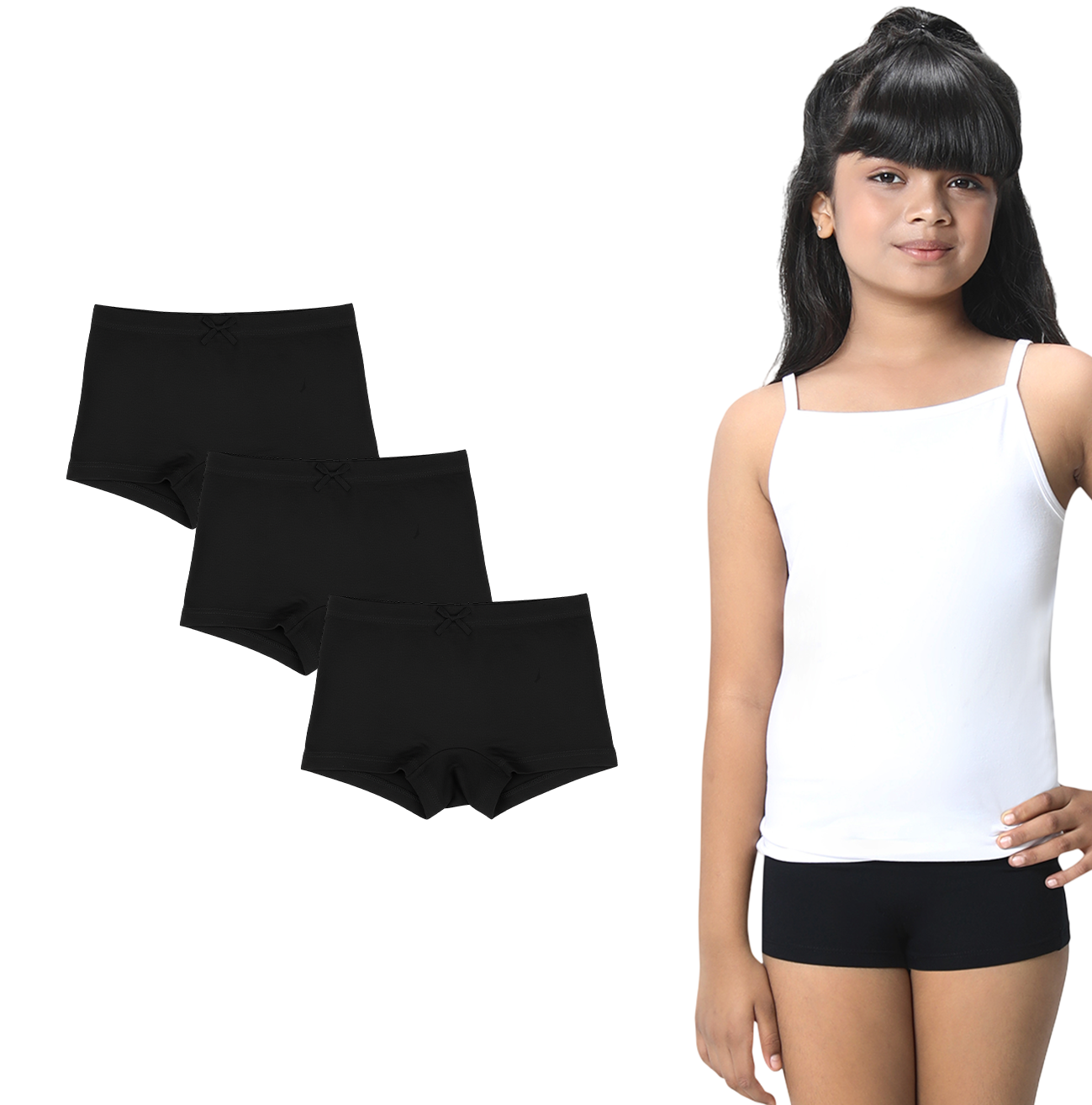 3 Pack Girls Bamboo BoyShorts