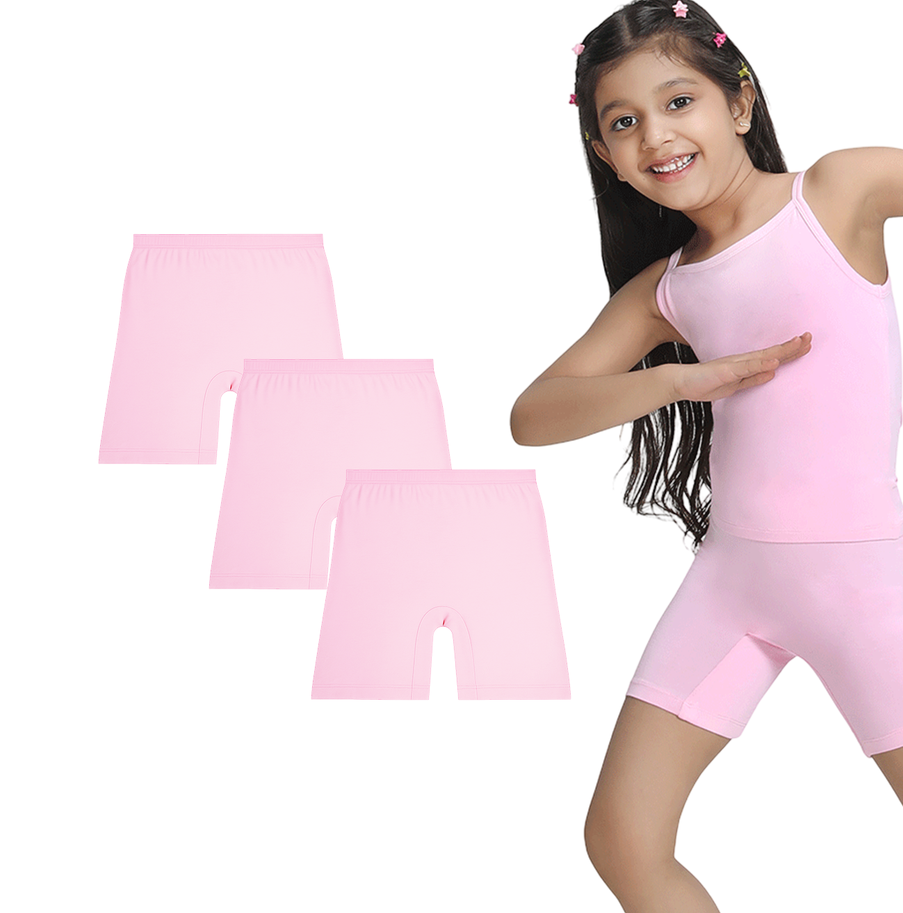3 Pack Girls Bamboo Inner Shorts