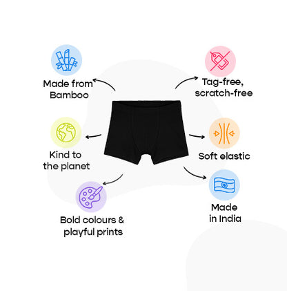 3 Pack Boys Bamboo Trunks