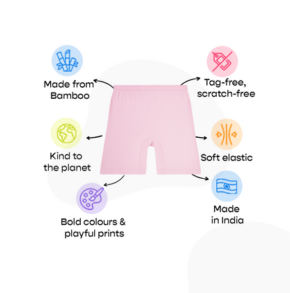 3 Pack Girls Bamboo Inner Shorts