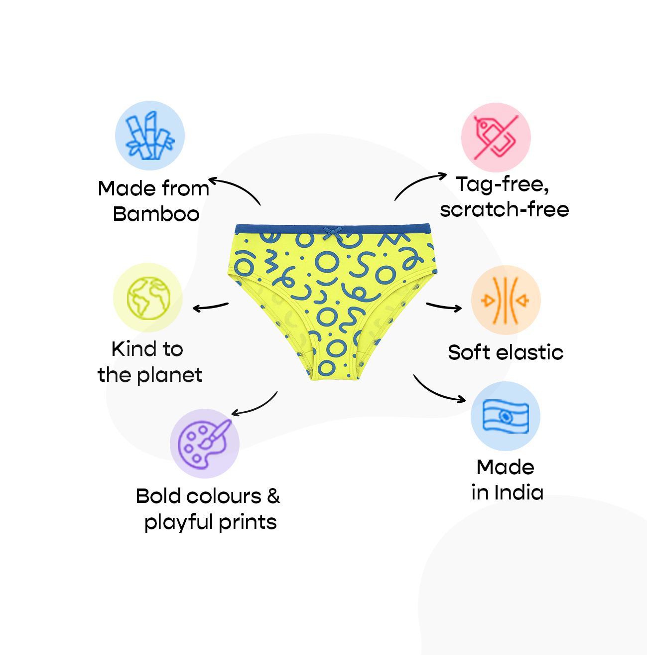 3 Pack Girls Bamboo Panties