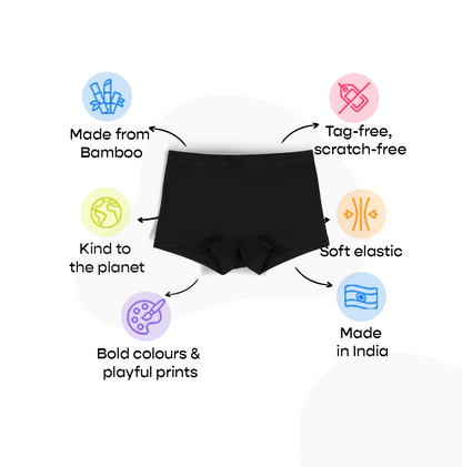 3 Pack Girls Bamboo BoyShorts