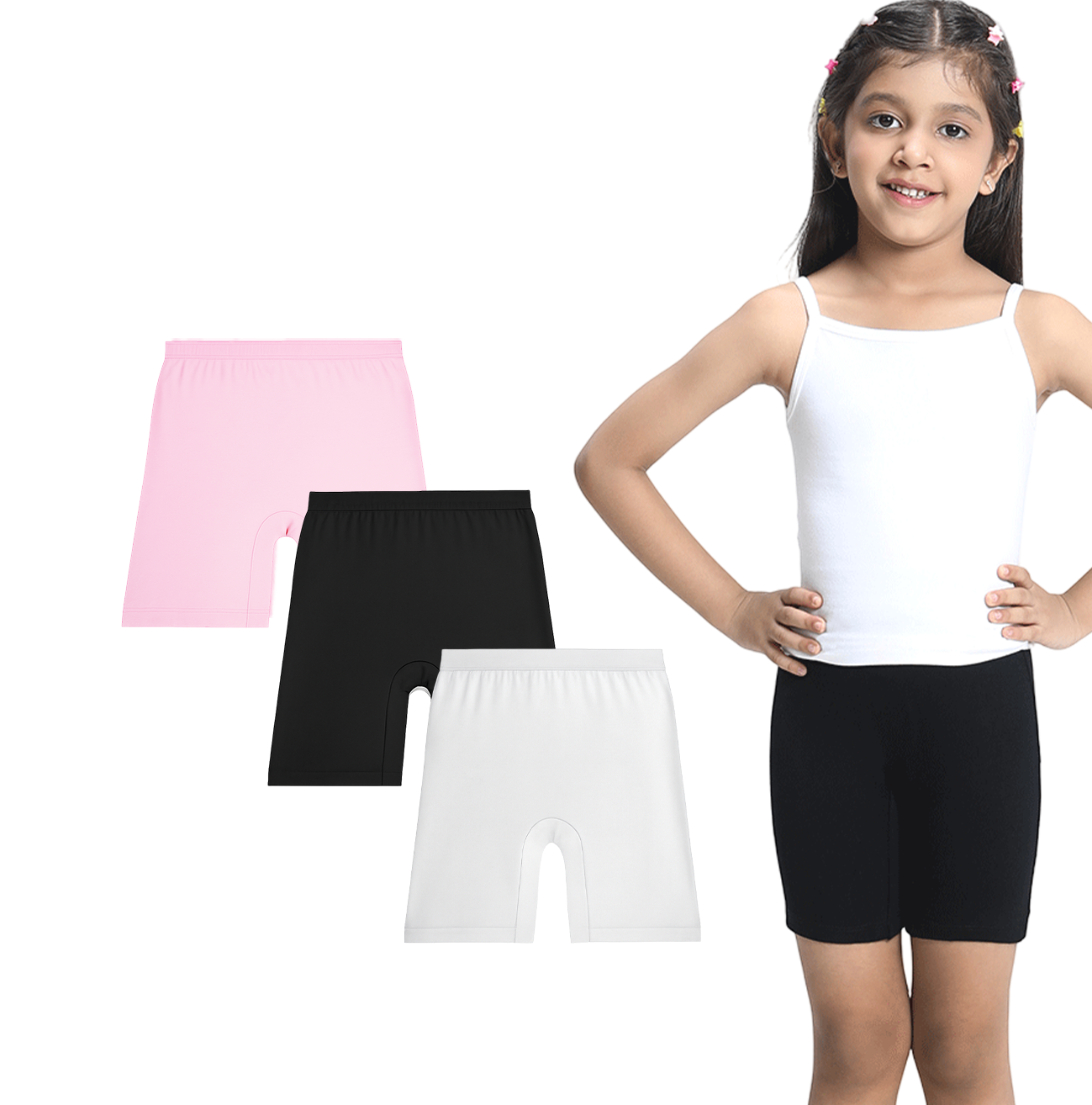 3 Pack Girls Bamboo Inner Shorts