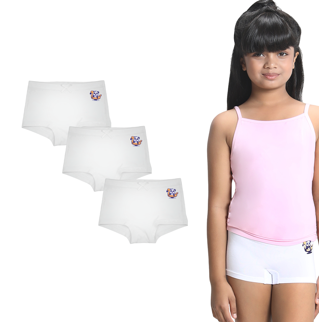 3 Pack Girls Bamboo BoyShorts