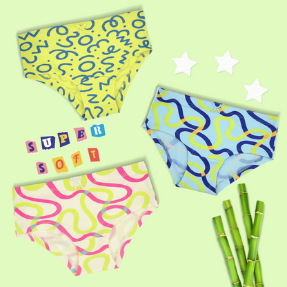 3 Pack Girls Bamboo Hipsters