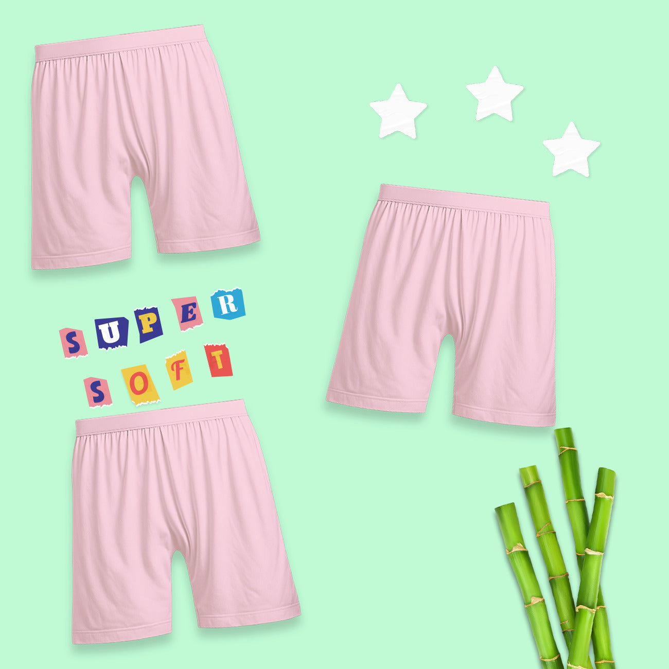 3 Pack Girls Bamboo Inner Shorts