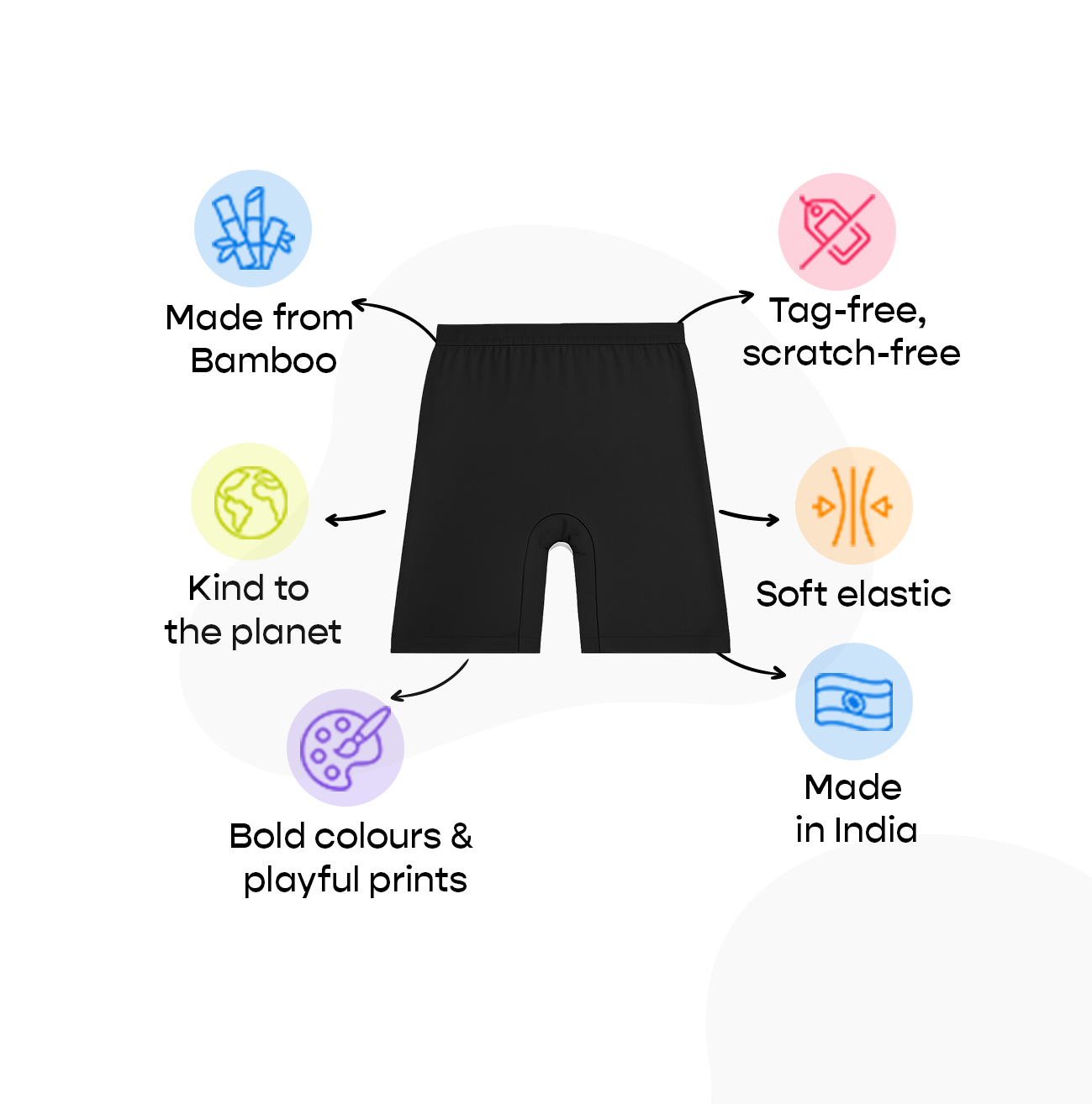 3 Pack Girls Bamboo Inner Shorts