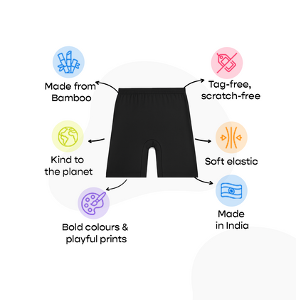 3 Pack Girls Bamboo Inner Shorts