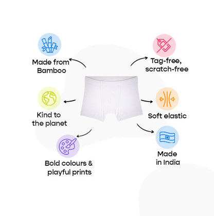 3 Pack Boys Bamboo Trunks
