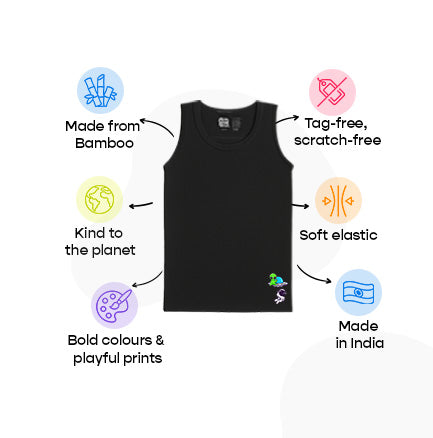 3 Pack Boys Bamboo Vests