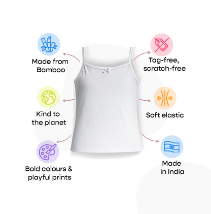 3 Pack Girls Bamboo Camisoles