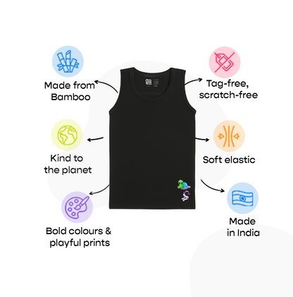 3 Pack Boys Bamboo Vests