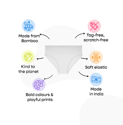 3 Pack Girls Bamboo Panties