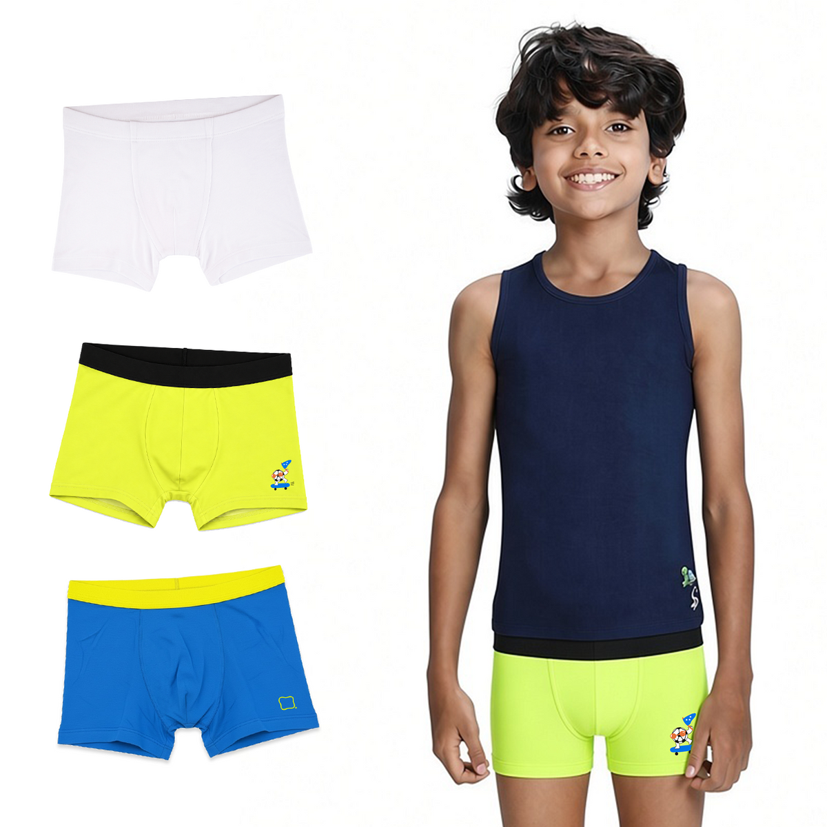 3 Pack Boys Bamboo Trunks