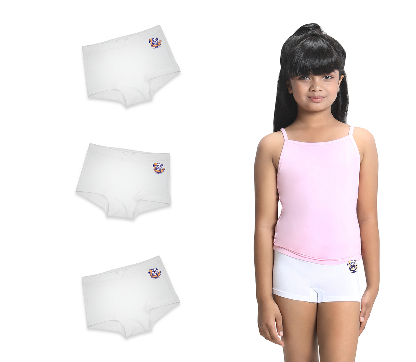 3 Pack Girls Bamboo BoyShorts