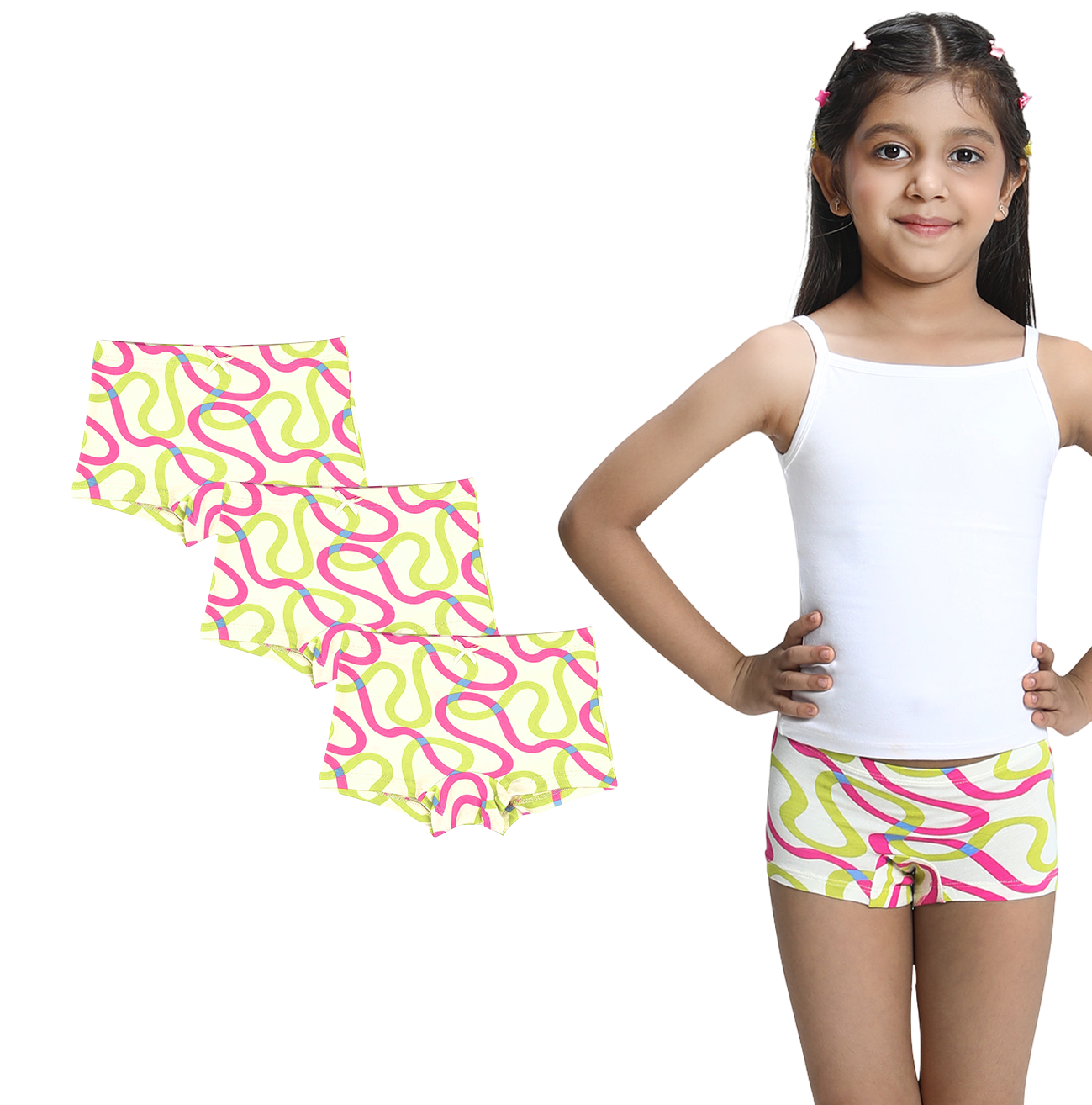 3 Pack Girls Bamboo BoyShorts