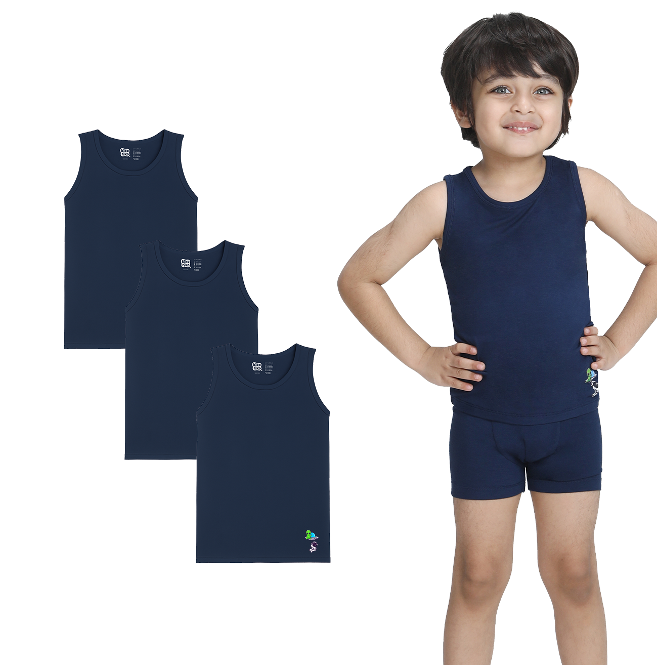 3 Pack Boys Bamboo Vests