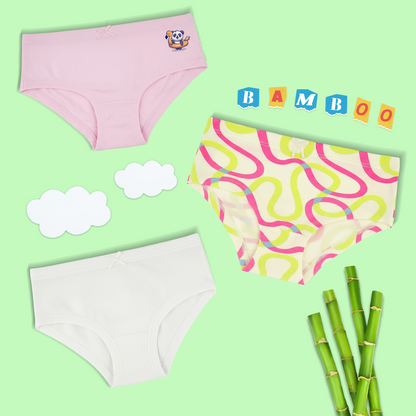 3 Pack Girls Bamboo Hipsters