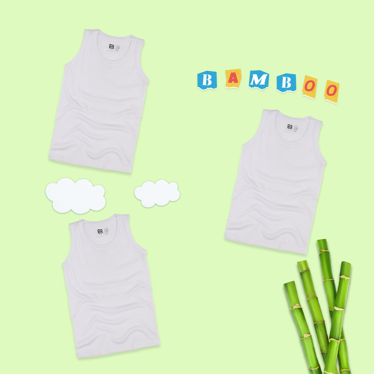 3 Pack Boys Bamboo Vests