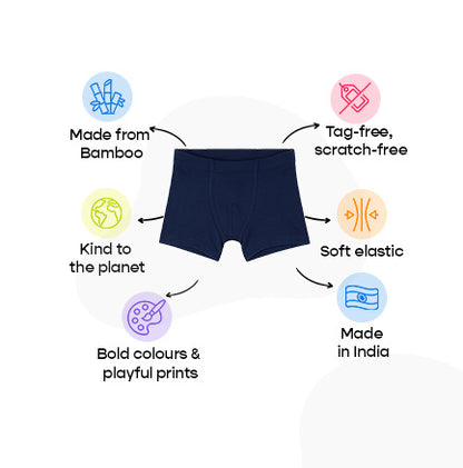 3 Pack Boys Bamboo Trunks