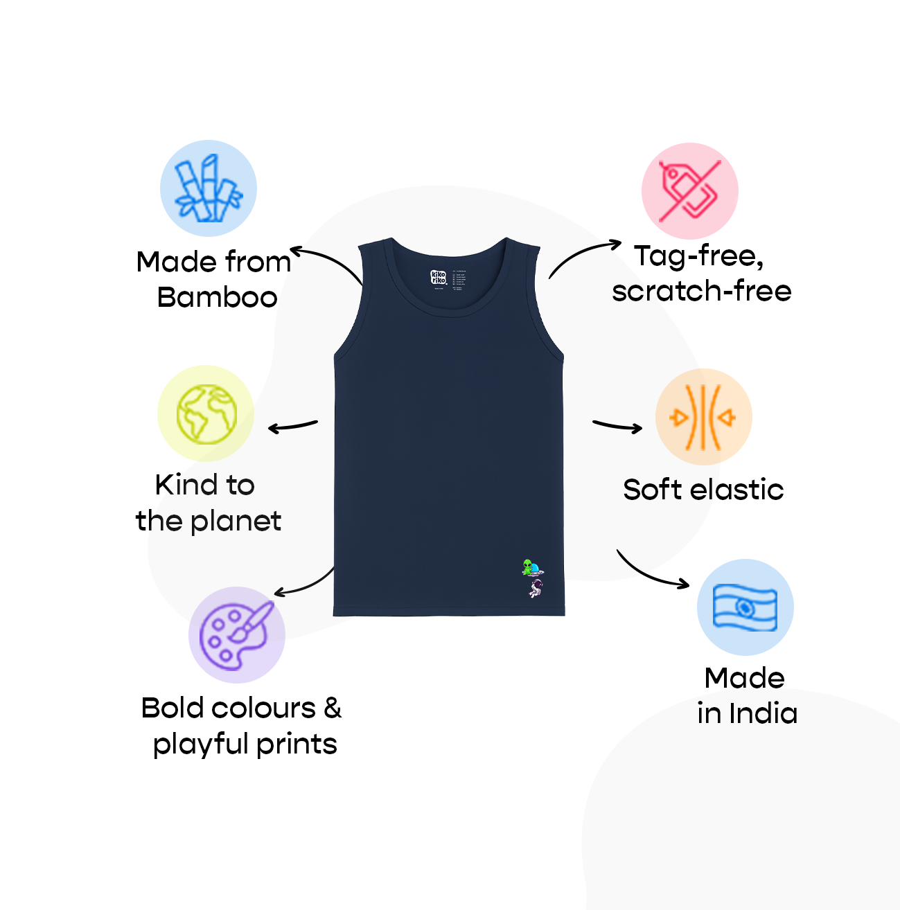 3 Pack Boys Bamboo Vests