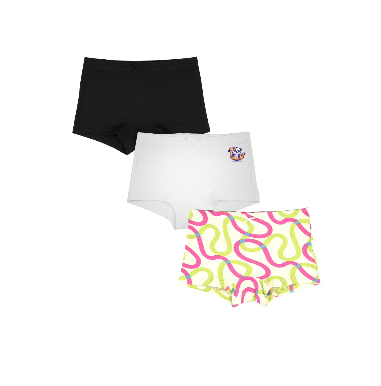 3 Pack Girls Bamboo BoyShorts