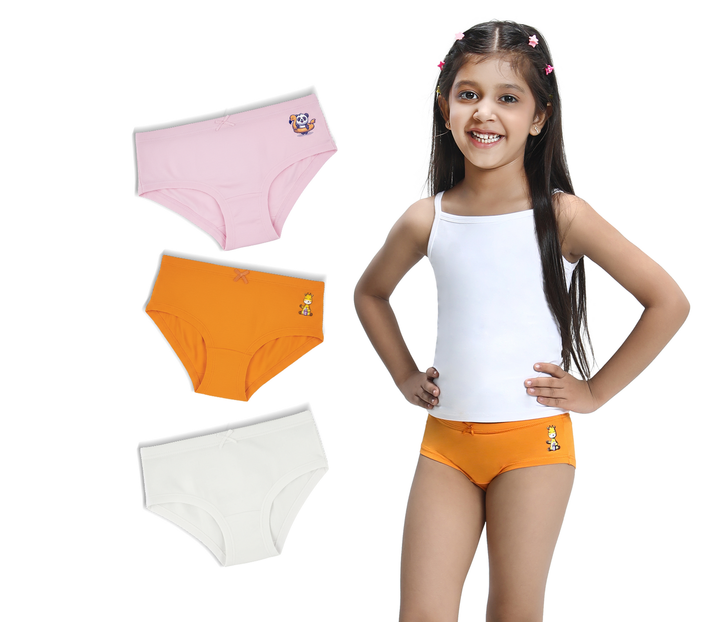 3 Pack Girls Bamboo Hipsters