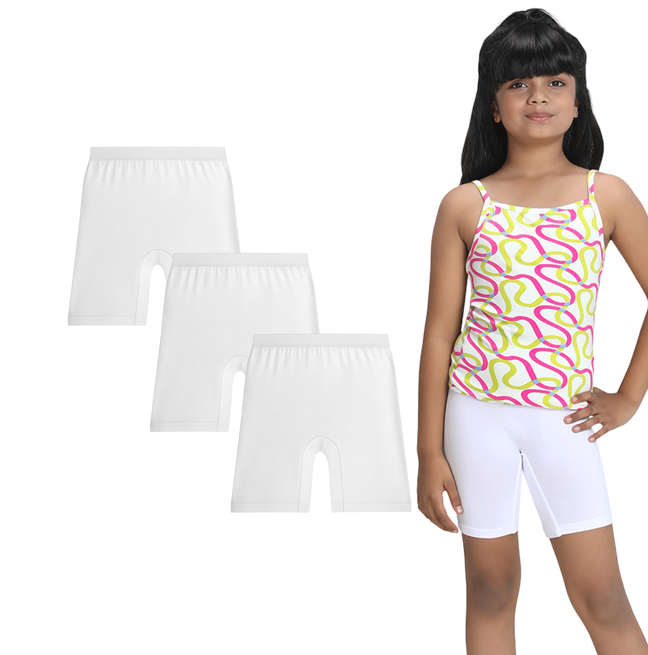 3 Pack Girls Bamboo Inner Shorts