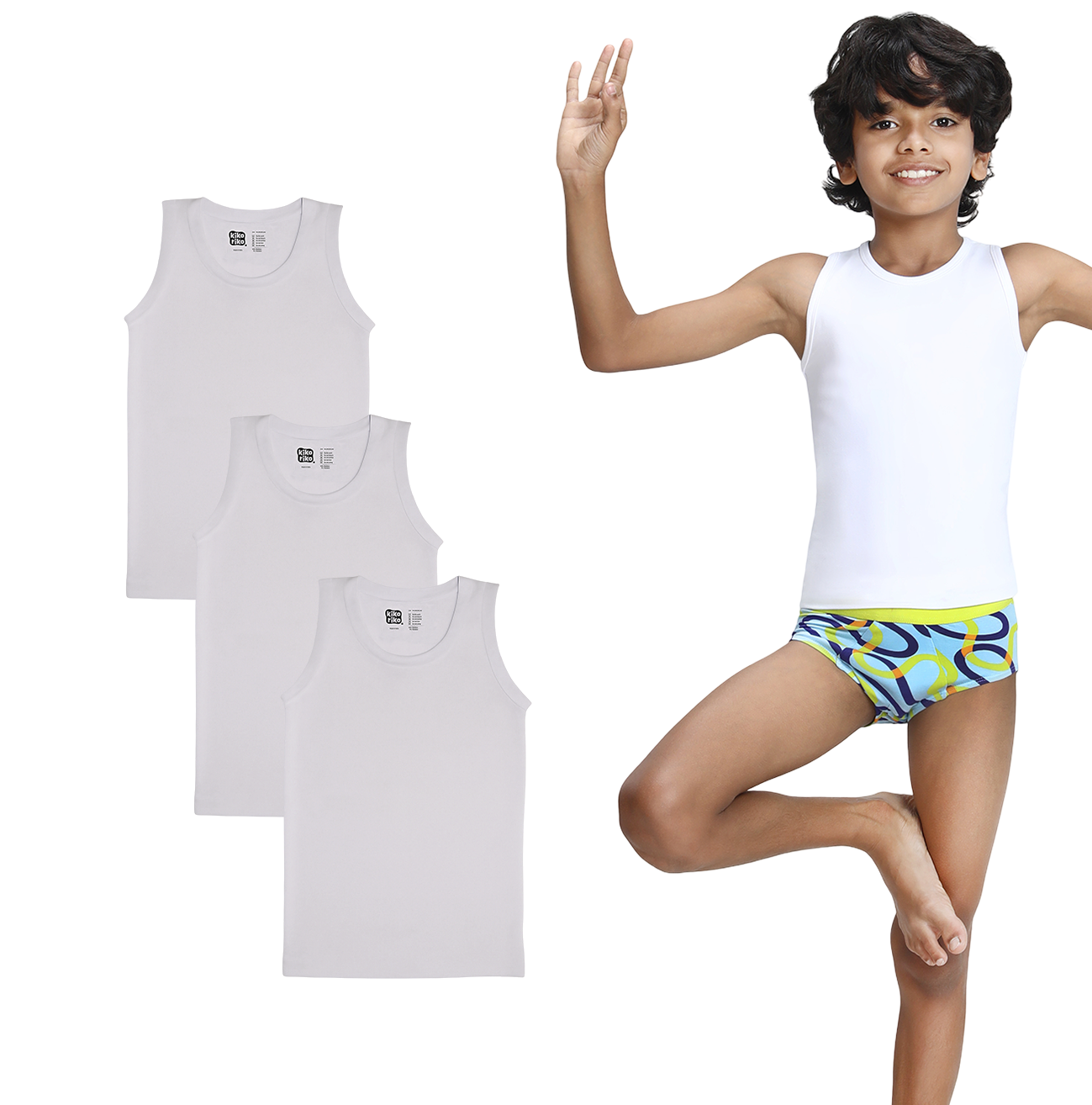 3 Pack Boys Bamboo Vests