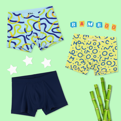 3 Pack Boys Bamboo Trunks