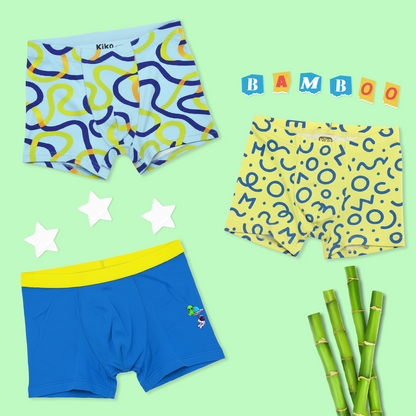 3 Pack Boys Bamboo Trunks