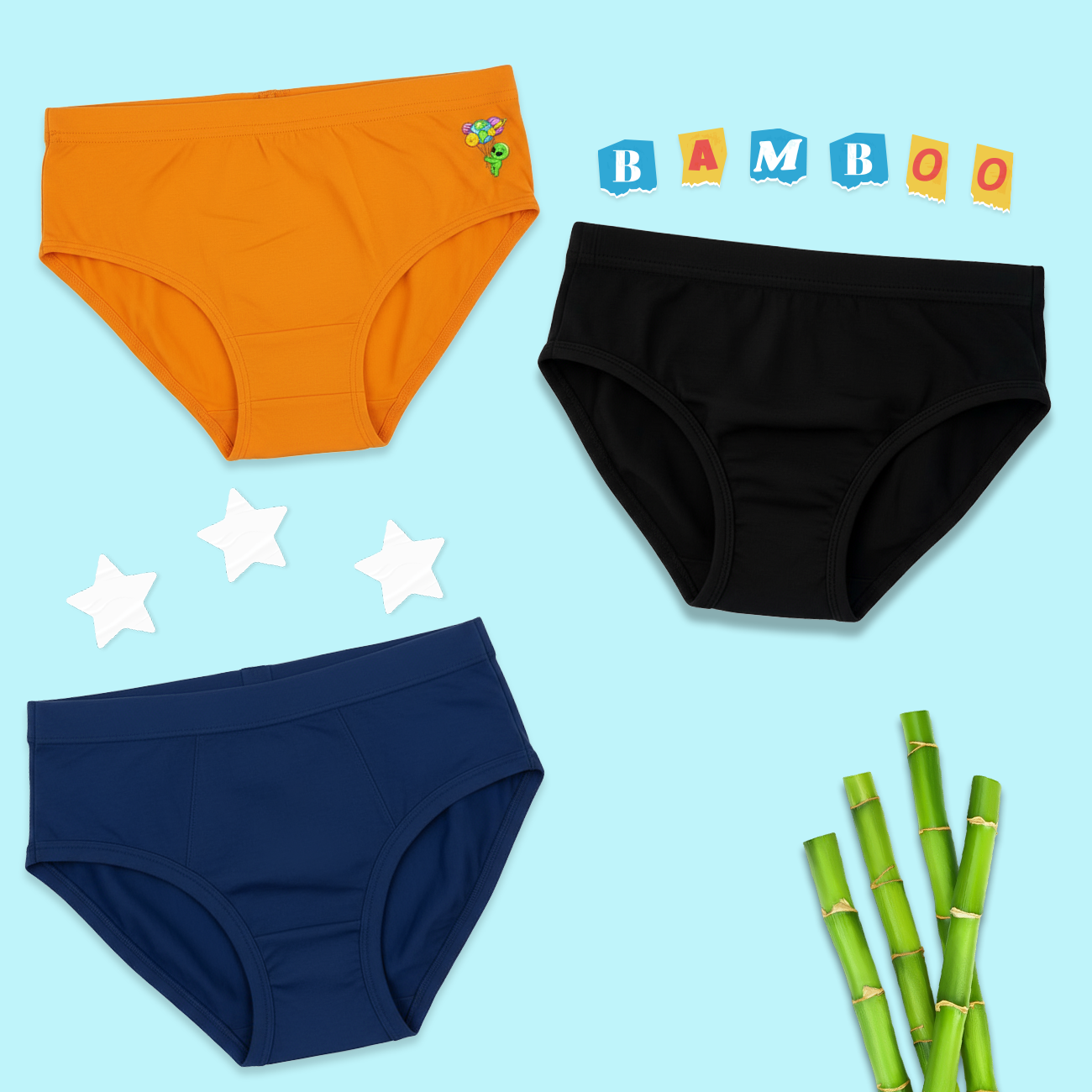3 Pack Boys Bamboo Briefs