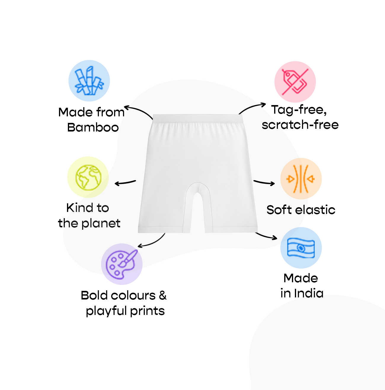 3 Pack Girls Bamboo Inner Shorts