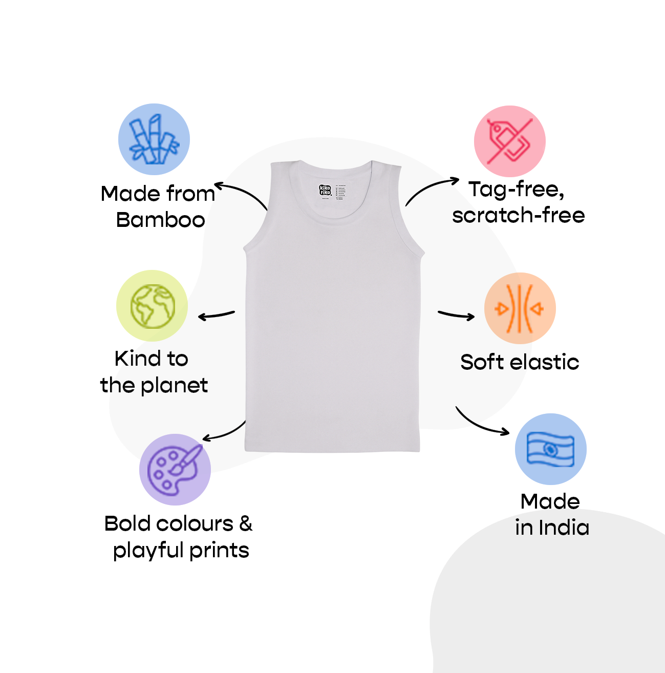 3 Pack Boys Bamboo Vests
