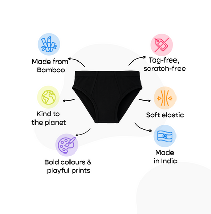 3 Pack Boys Bamboo Briefs