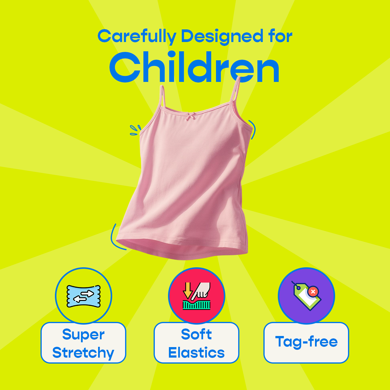 3 Pack Girls Bamboo Camisoles