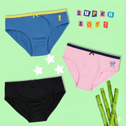 3 Pack Girls Bamboo Panties