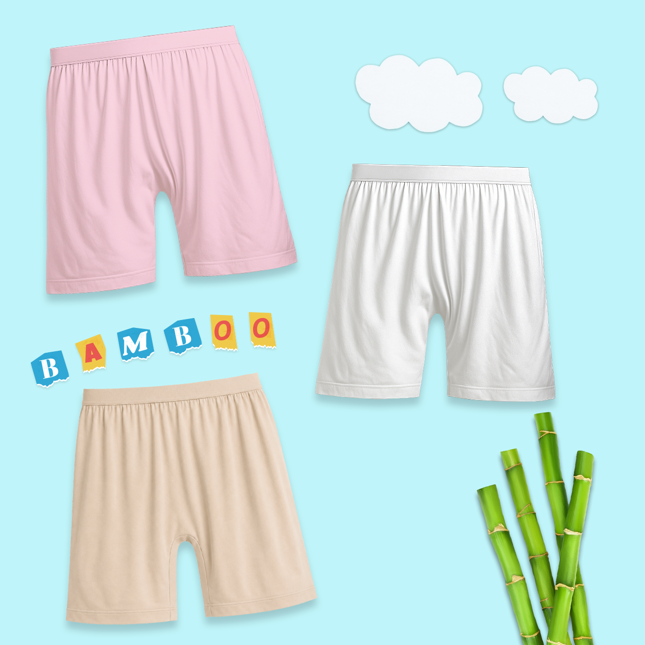 3 Pack Girls Bamboo Inner Shorts
