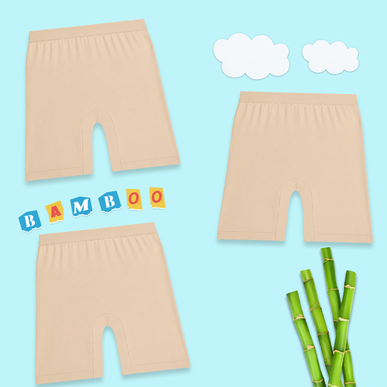 3 Pack Girls Bamboo Inner Shorts