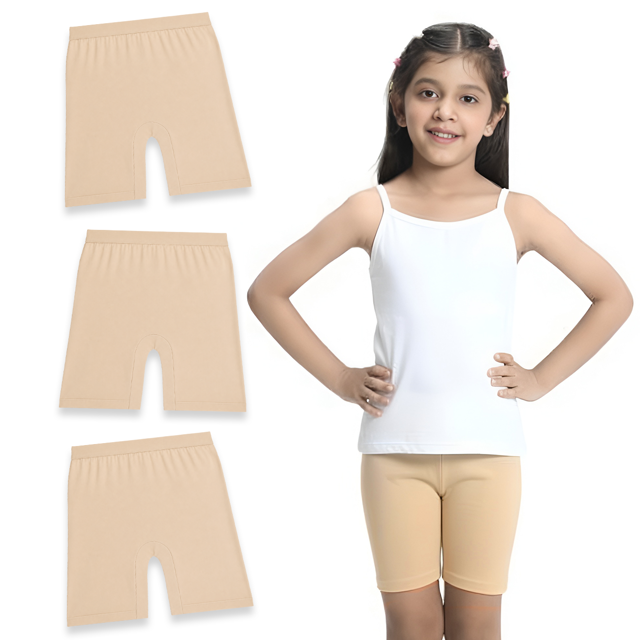 3 Pack Girls Bamboo Inner Shorts