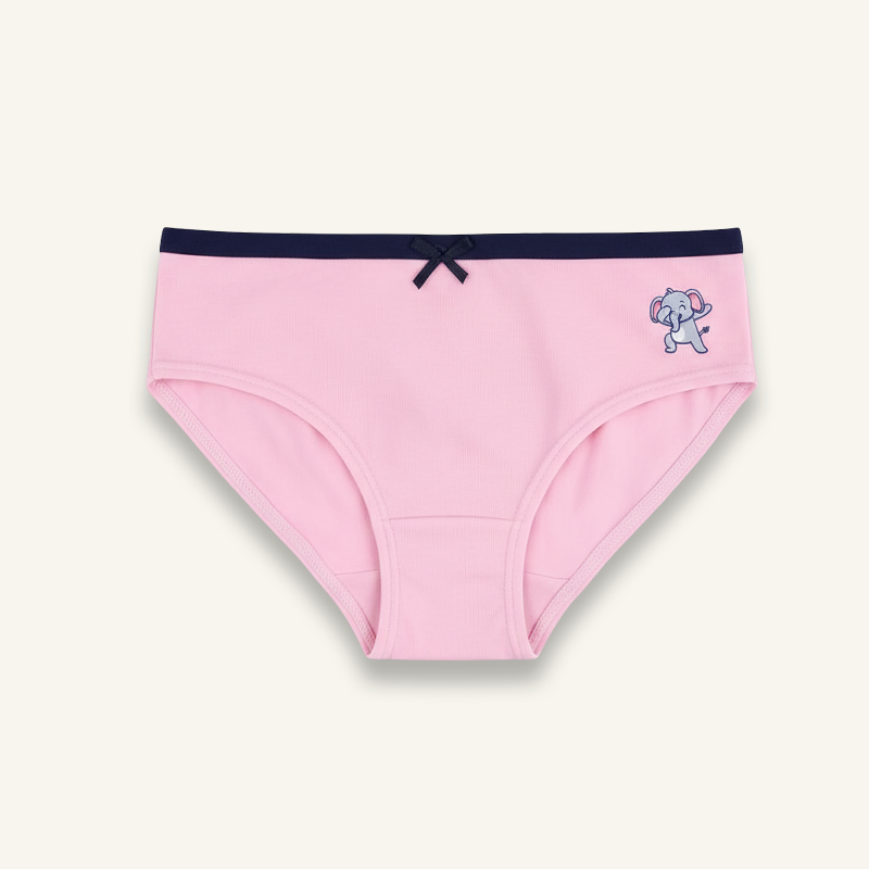 Light purple kids’ underwear with a colorful rainbow star print for girls