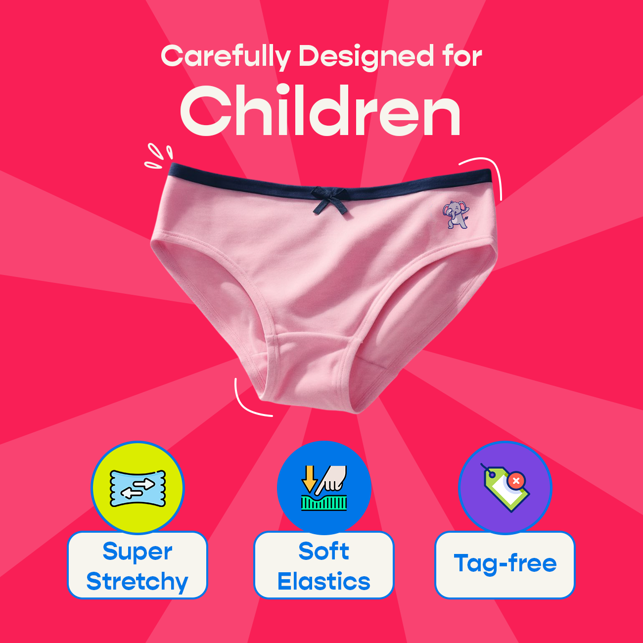 3 Pack Girls Bamboo Panties