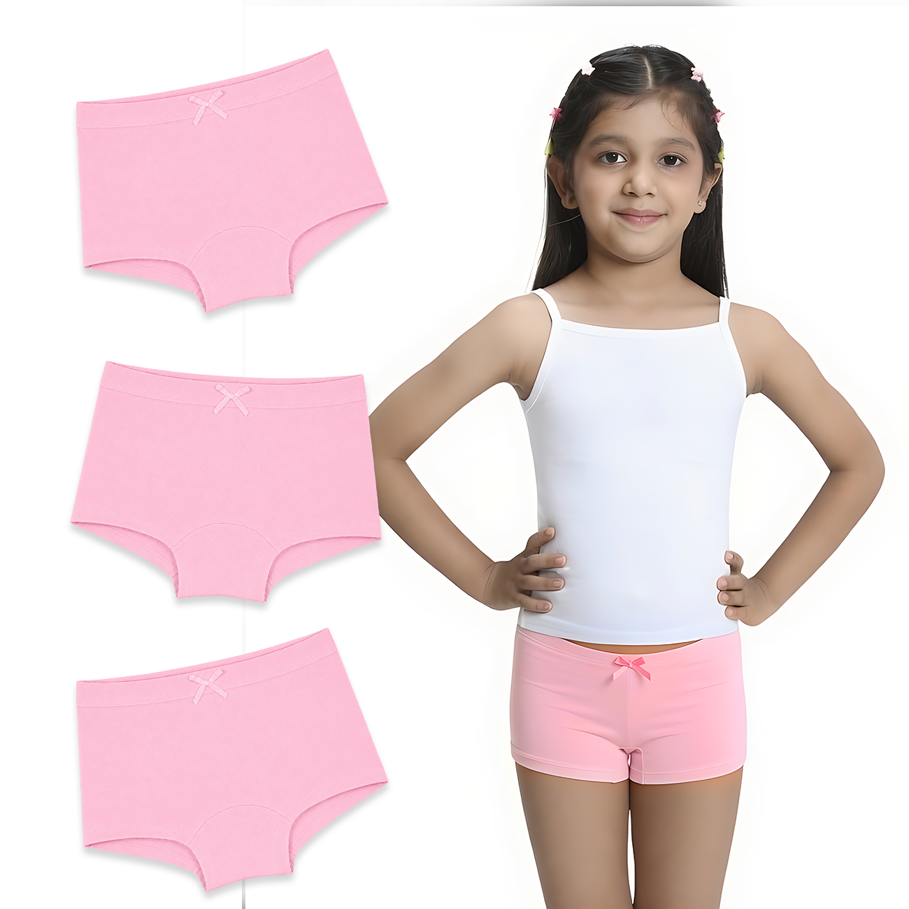 3 Pack Girls Bamboo BoyShorts