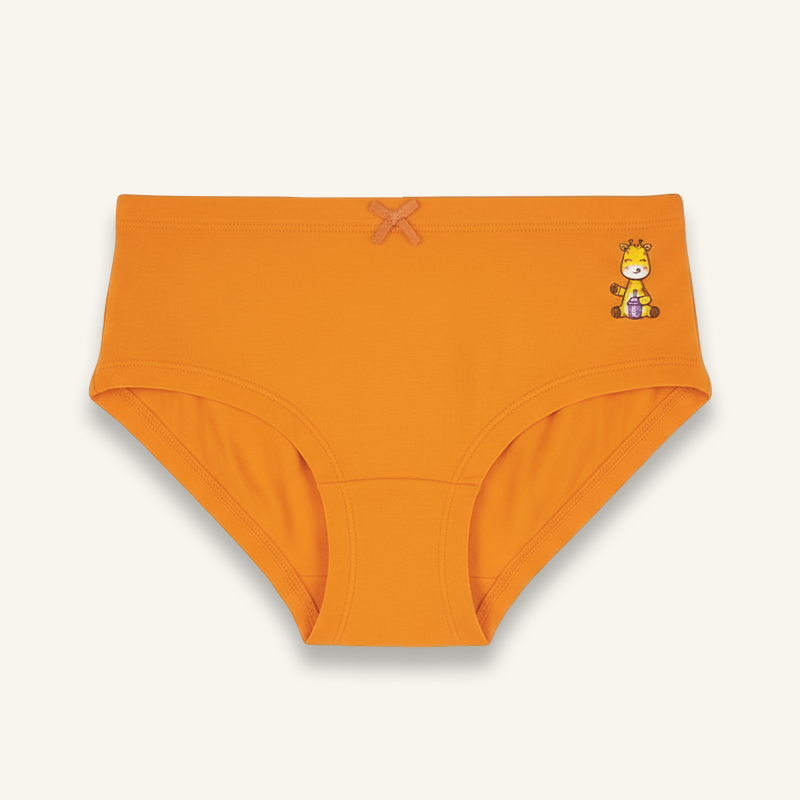 Light purple kids’ underwear with a colorful rainbow star print for girls